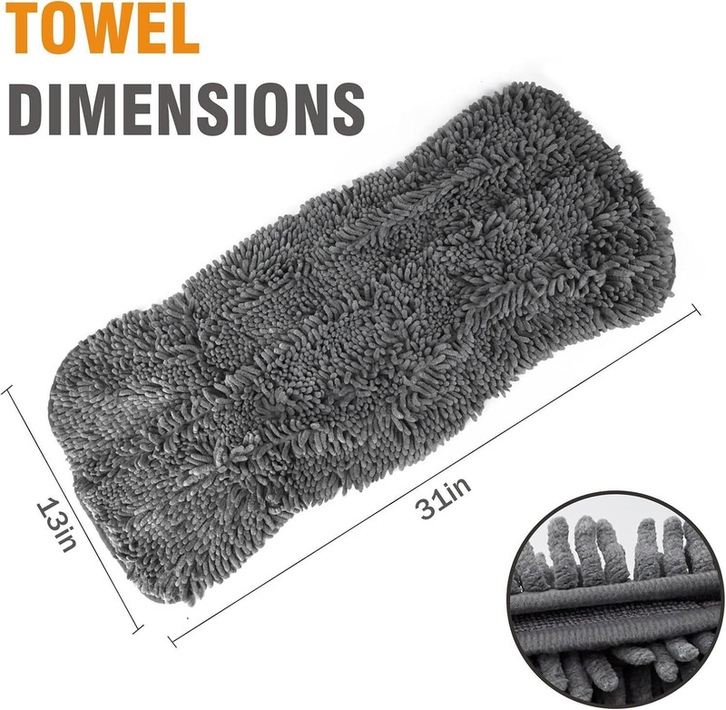BV ENTERPRISE Microfiber Dog Towels for Drying Dogs Pet Dryer(Grey)