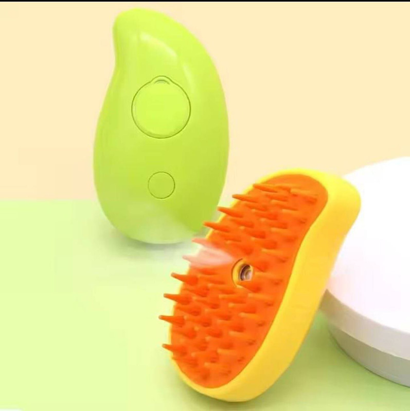 prapti enterprisee 3-in-1 Steamy Pet Grooming Brush (Mango Shape) Pet Dryer(Green, Yellow)