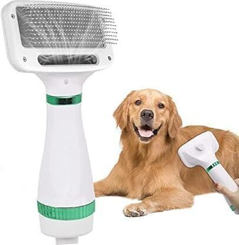 Swaelite Self-Cleaning Electric Pet Grooming 3 Heat Settings|Massage for Dogs & Cats Pet Dryer(White, Green)
