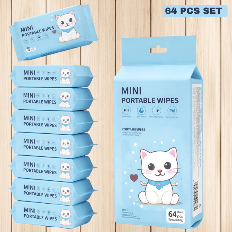 TruSwag Essential pet care product Pet Ear Eye Wipes(Pack of 64)