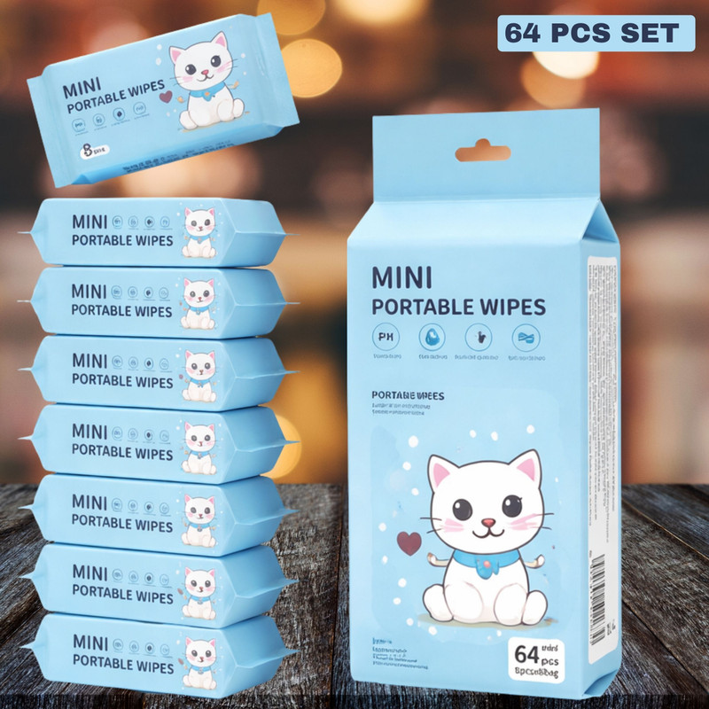 TruSwag Improves pet smell instantly Pet Ear Eye Wipes(Pack of 64)