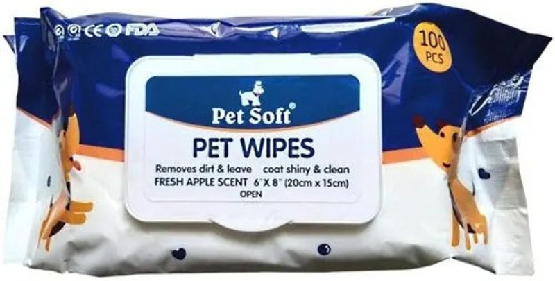 Hachiko Pet Soft Tissue Pet Wipes ( 100 pc ) Pet Tissue Wipes Pet Ear Eye Wipes Pet Ear Eye Wipes(Pack of 100)