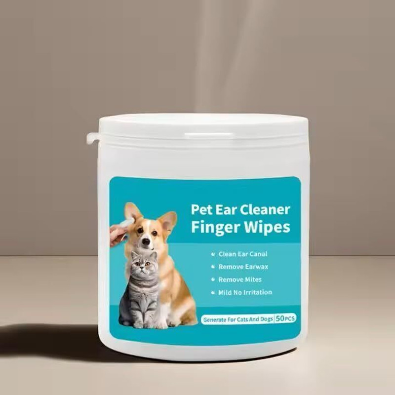 PETZ R US PPL-147-Ear-Finger-Wipes-50PCS Pet Ear Eye Wipes(Pack of 50)