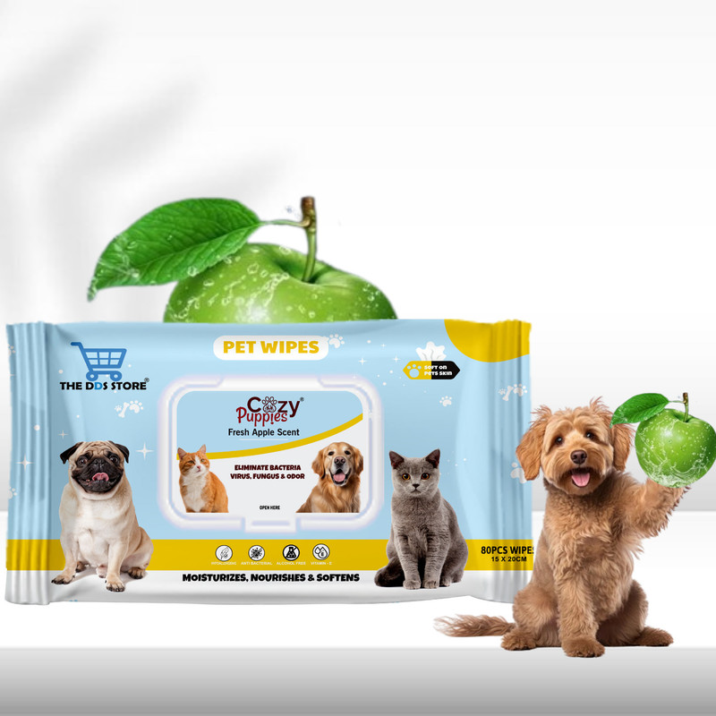 THE DDS STORE Wipes for Dogs, Cats, Rabbit, Puppies Anti-Bacterial Cleaning & Daily Care Soft Pet Ear Eye Wipes(Pack of 1)