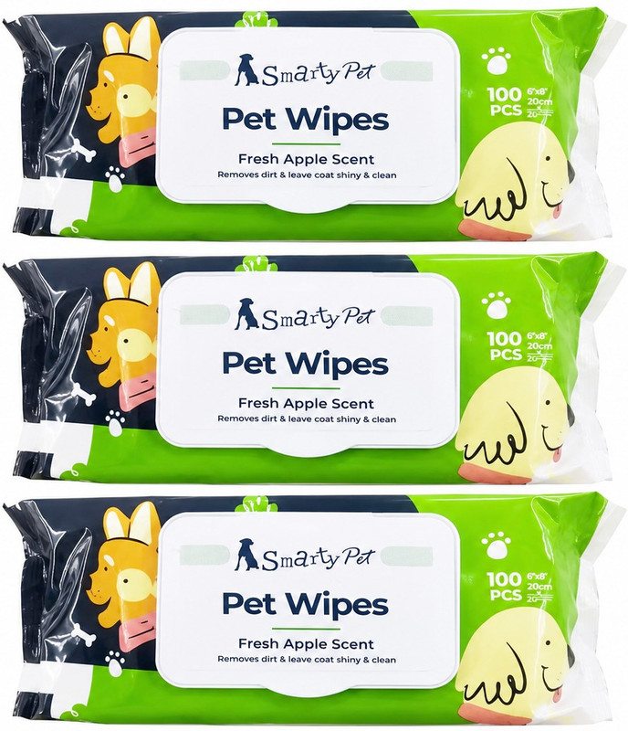 Barkz and Mewz Pet Wet Wipes for Dogs & Cats, Lemongrass Fragrance, 200 Wipes Pack of 2 Pet Ear Eye Wipes(Pack of 200)