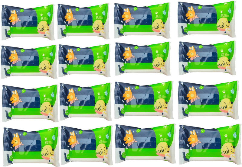 THE DDS STORE Wet Wipes Tissue for Dogs-Apple Scent 6"x 8" - Pack of 80 Wipes Pet Ear Eye Wipes(Pack of 1)