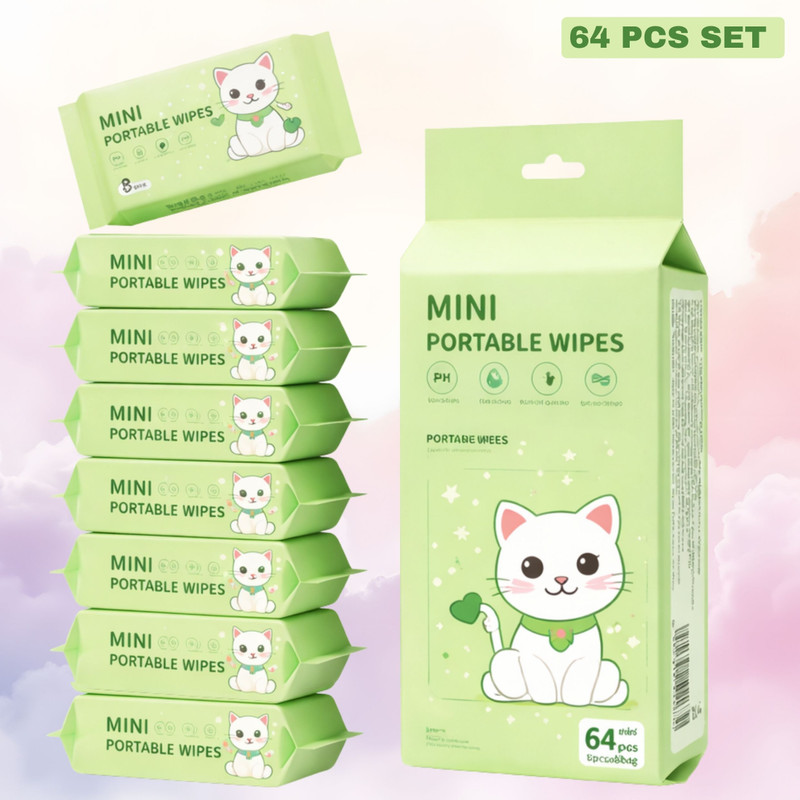 Truveli Perfect for quick touch-ups Pet Ear Eye Wipes(Pack of 64)
