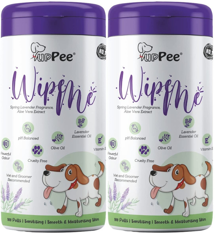 puppee WIPE ME Pet Wipes 96 Pulls Sanitising Skin Grooming Anti-Bacterial Wet Wipes Pet Ear Eye Wipes(Pack of 2)