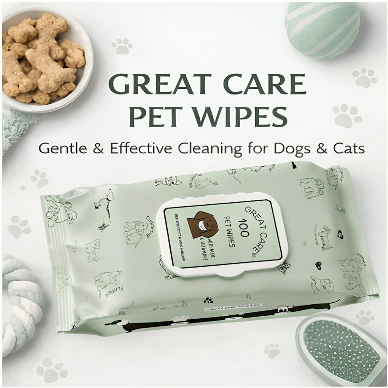Great Care PWPO1 Pet Ear Eye Wipes(Pack of 100)