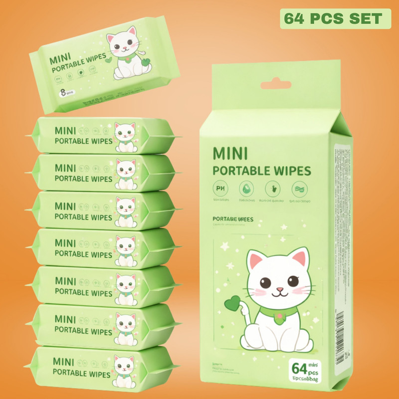 Truveli Leaves no stains Pet Ear Eye Wipes(Pack of 64)