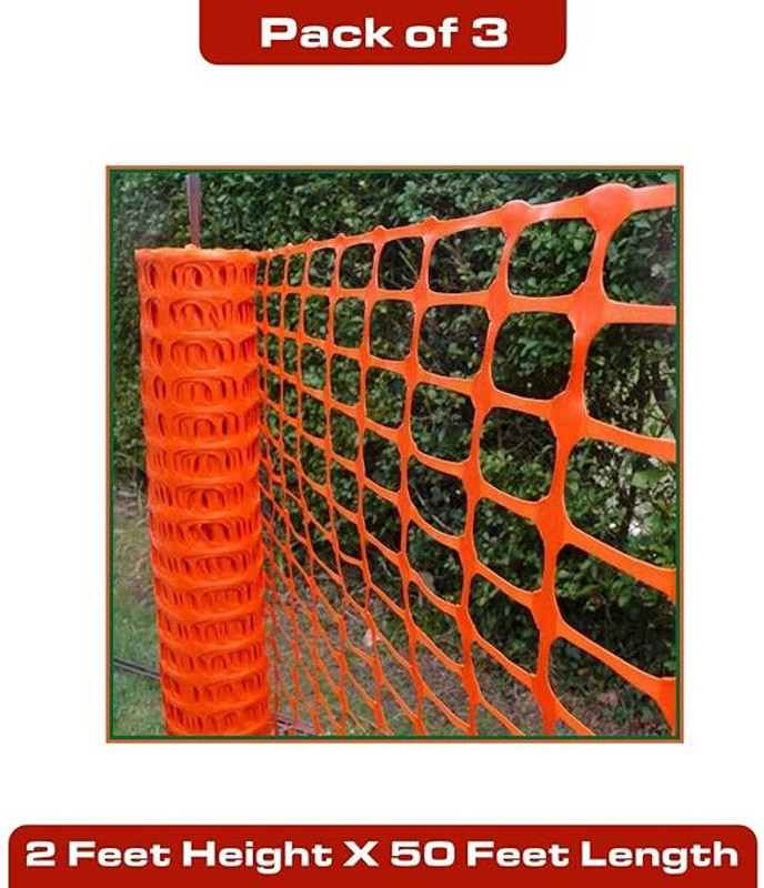 Ladwa Plastic Mesh Fence for Pet Safety, Garden & Construction Barrier (3 Pack) Pet Fence