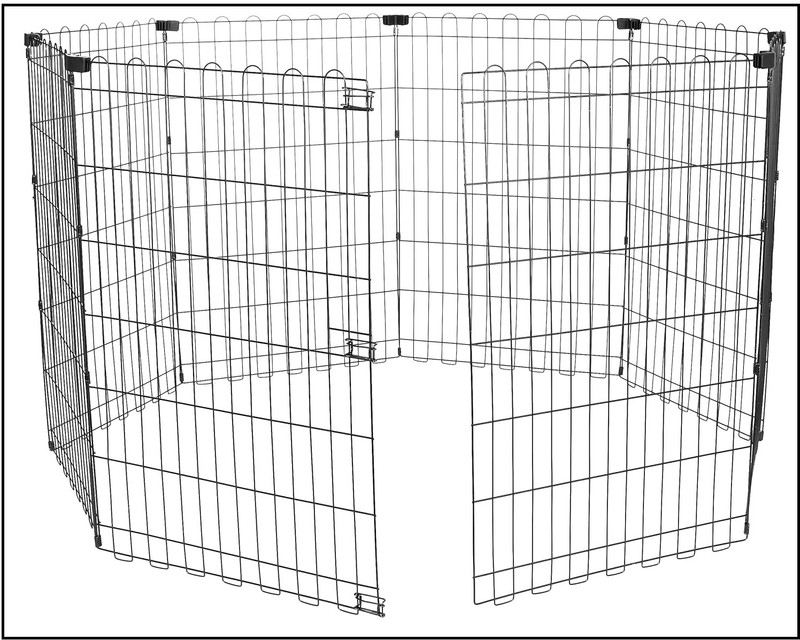 PetJoy Foldable Metal Pet Exercise and Playpen Without Door, 36" Pet Fence