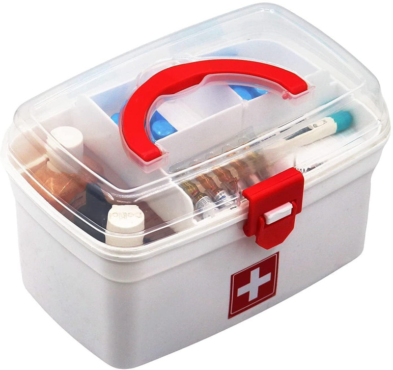 Kytaste Plastic Rectangular Medicine Box First Aid Kit(Home)
