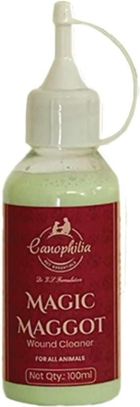 Canophilia Magic Maggot Antimicrobial Wound Cleaner for Pets | Neem & Turmeric | 100 ml Pet First Aid Kit(1 Pieces)