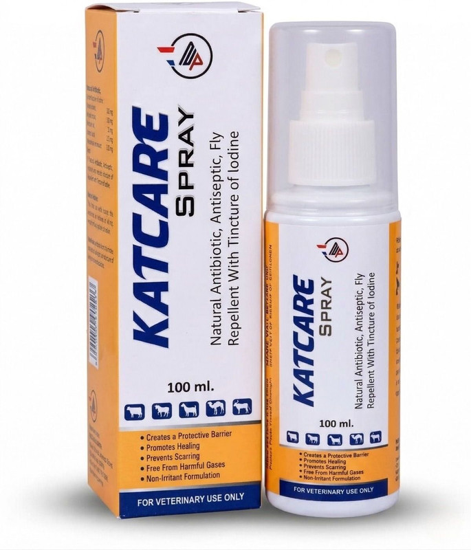 Navian Pharma Katcare Veterinary Wound Care Spray 100 ml | Antiseptic Healing & Fly Repellent Pet First Aid Kit(1 Pieces)