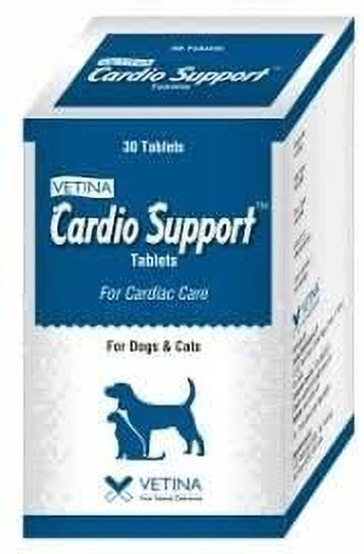 VETINA Cardio Support Tablets for Cardiac Care for Dogs & Cats 30 Tablets Pet First Aid Kit(30 Pieces)