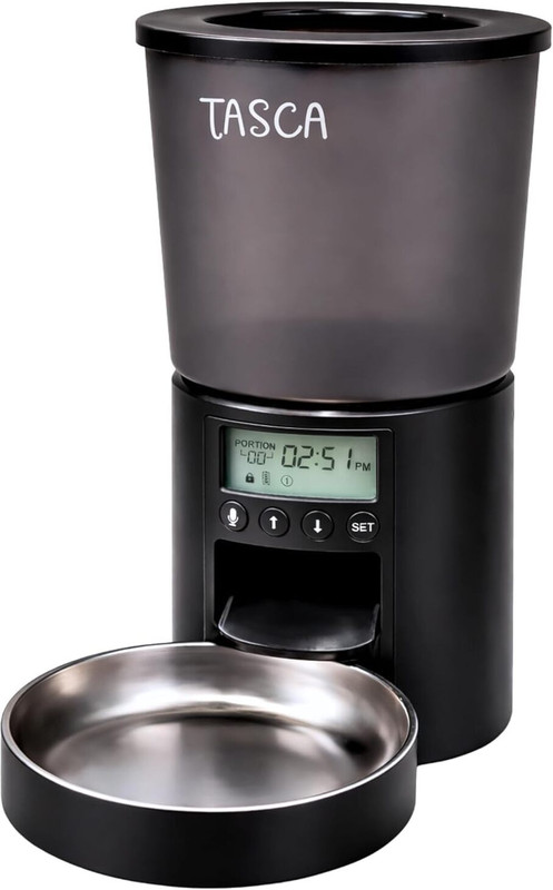 TASCA PET Automatic Pet Feeder for Dogs and Cats, 4L Auto Dog Cat Food Dispenser BLACK Pet Food Dispenser(4 kg)