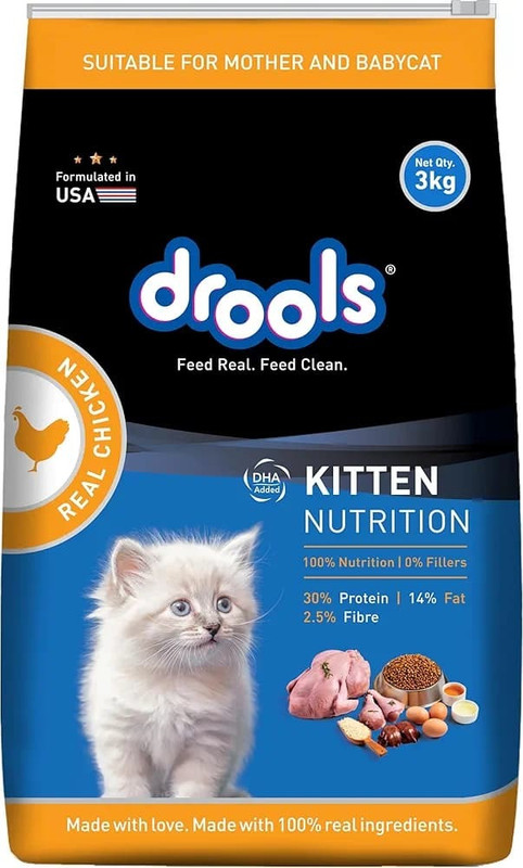 Drools Kitten nutrition real chicken Chicken 3 kg Dry Young Cat Food