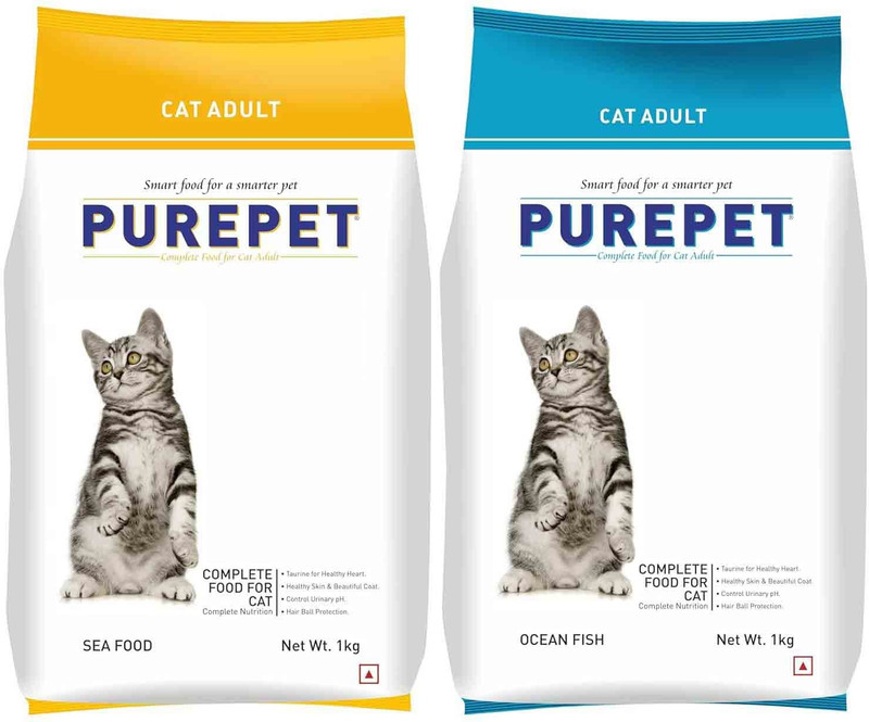 Purepet Purepet Dry Cat Adult Food Ocean Fish Flavour, 1 kg Pack Fish 1 kg (2x0.5 kg) Dry Adult Cat Food