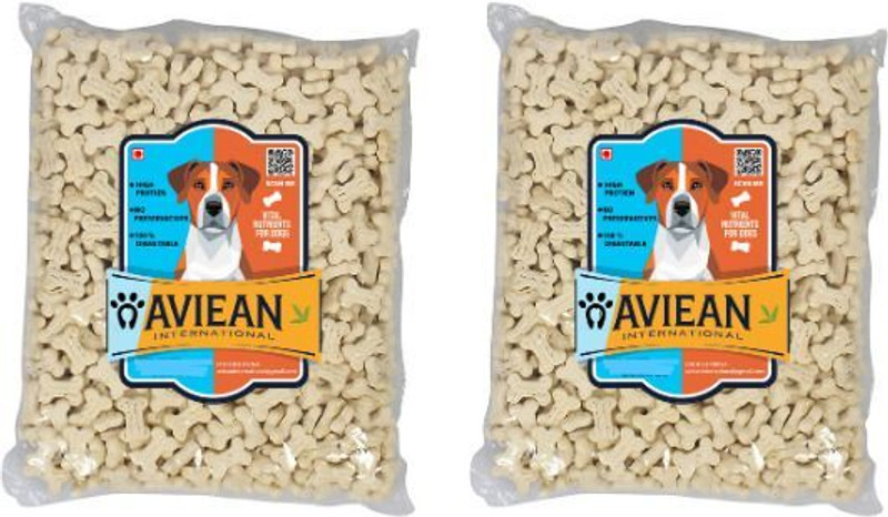 Aviean International Dog Puppy Biscuits Combo Offer 1.2 Kg Dog Soft Oven Baked Treats Chicken, Mutton 1 kg (2x0.5 kg) Dry New Born, Young Dog Food