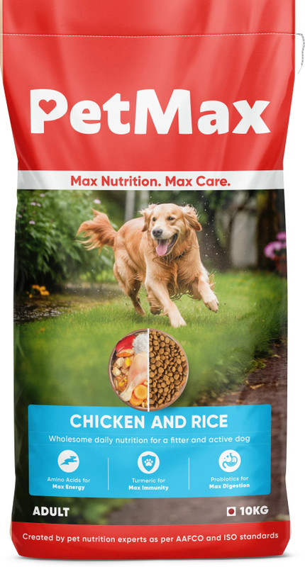 PETMAX Adult Chicken, Rice 10 kg Dry Adult Dog Food