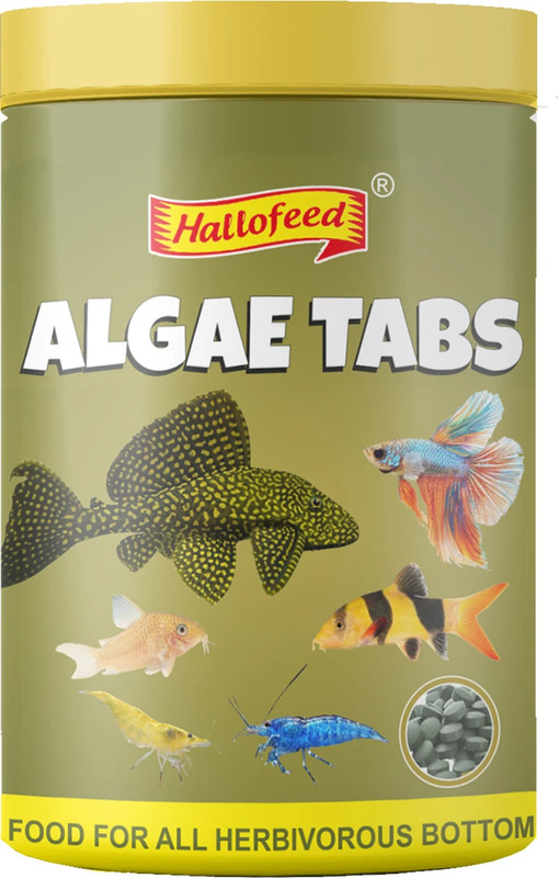 Hallofeed Algae Tablets for Bottom Feeders, 80g, Fish Food Fish 0.1 kg Dry Adult Fish Food