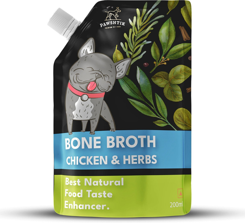Pawshtik Bone Broth for Dogs & Cats 200 ml Chicken 0.2 kg Wet Young, Adult, Senior Dog & Cat Food