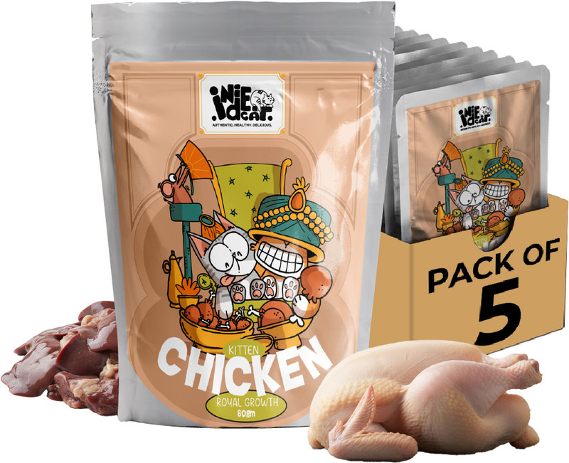 Indie Cat Kitten Chicken Royal Growth Natural Healthy Meal Chicken 0.4 kg (5x0.08 kg) Wet Young Cat Food