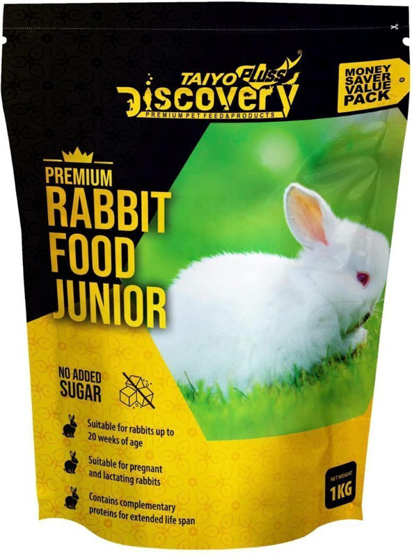 Taiyo Pluss Discovery Premium Junior Rabbit Food - 1 kg Money Saver Value Pack Vegetable 1 kg Dry Young Rabbit Food
