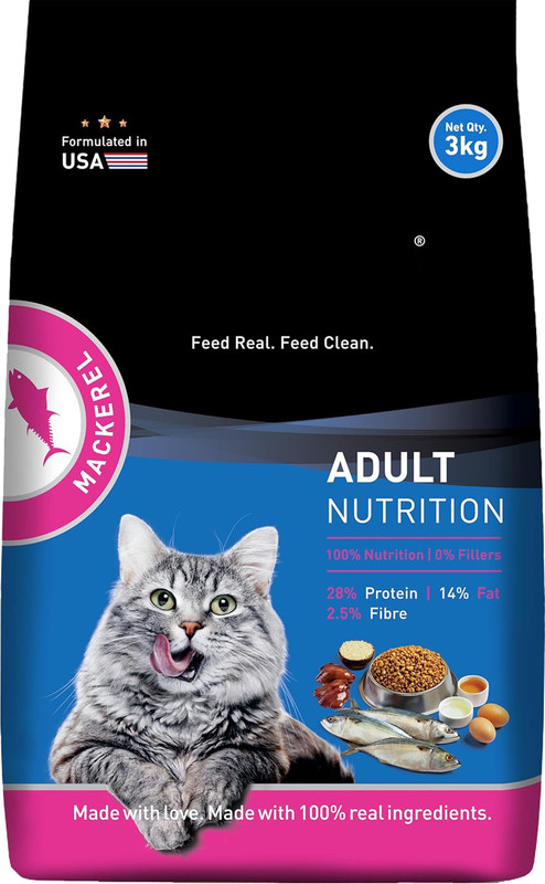 Purepet Dry Cat Adult Food Mackerel Flavor Sea Food 1 kg Dry Adult Cat Food