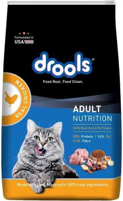 Drools Adult Real Chicken 60gm*20=1.2kg Chicken 1.2 kg (20x0.06 kg) Dry Adult Cat Food