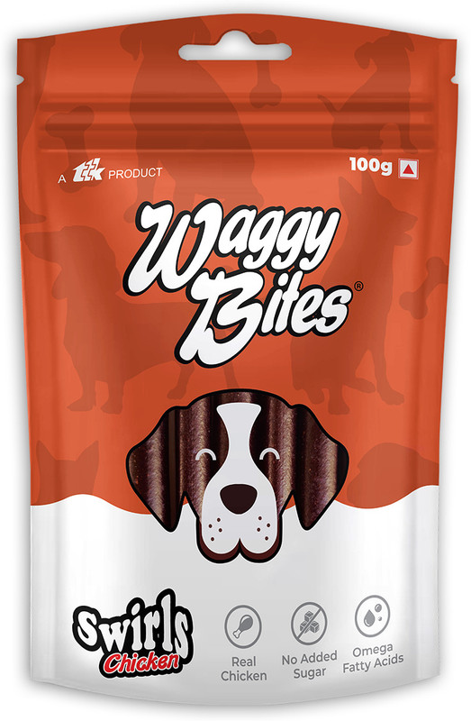 Waggy Bites Economy - Swirls (Chicken)- Pet Treats Chicken Dog Treat(0.1 kg)