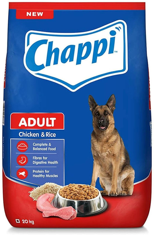 PEDIGREE Chappi Adult Dog Food, Chicken & Rice, Complete & Balanced Food for Adult Dogs Chicken 20 kg Dry Adult, Senior Dog Food