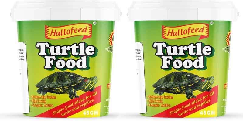 Hallofeed Turtle Food-90GM (45GM*2PC) Fish 0.09 kg (2x0.04 kg) Dry Adult, Senior, Young Turtle Food