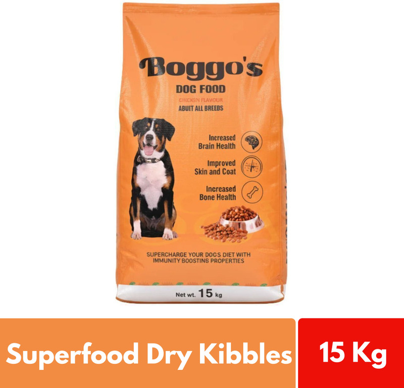 BOGGOS Dry Adult Dog Food for All Breed - 100% Balanced Diet with Rice and Chicken 15 kg Dry Adult Dog Food