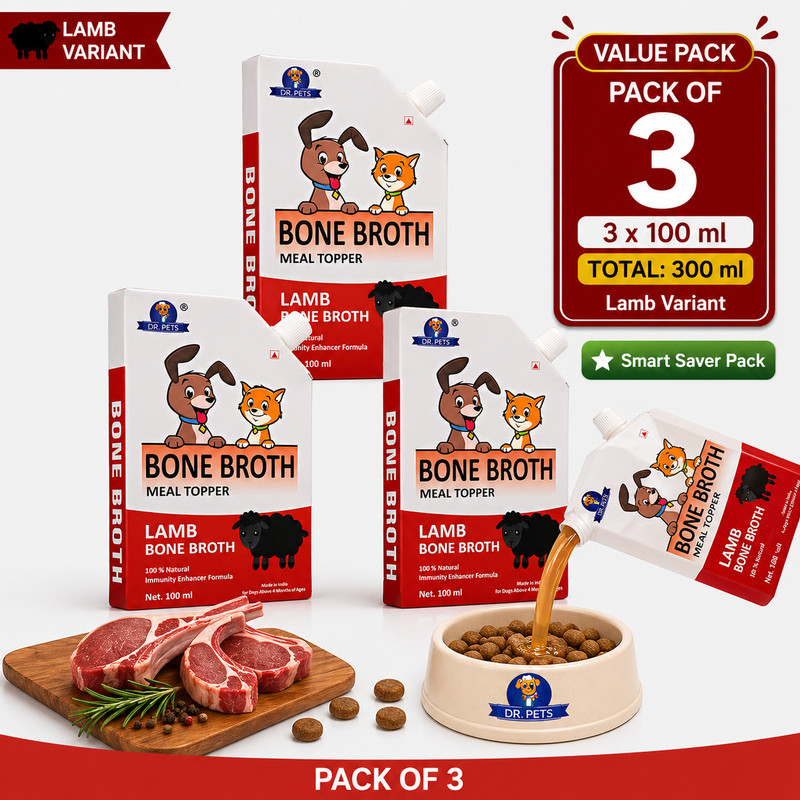 Dr.pets Pack of 3 Fish Bone Broth for Cats & Dogs | Human Grade | Natural Hydrating Fish 300 ml Wet Adult, New Born, Senior, Young Dog & Cat Food