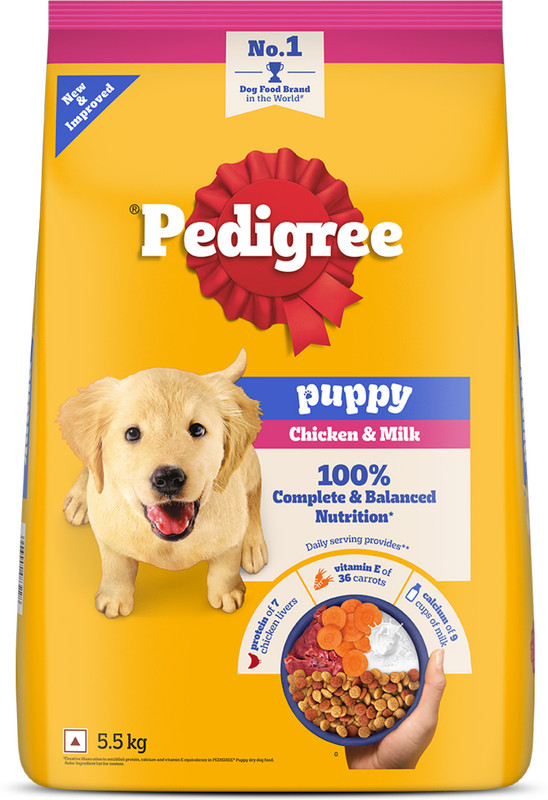PEDIGREE 100% Nutrition Chicken, Milk 5.5 kg Dry Young Puppy Food
