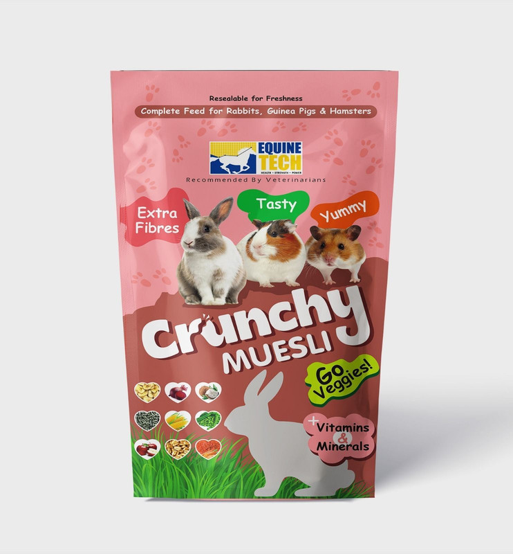 EQUINE TECH EQUINE TECH Crunchy Muesli Mix for Rabbits, Guinea Pigs, Hamster| 1 kg Fruit 1 kg Dry All Life Stages Rabbit Food