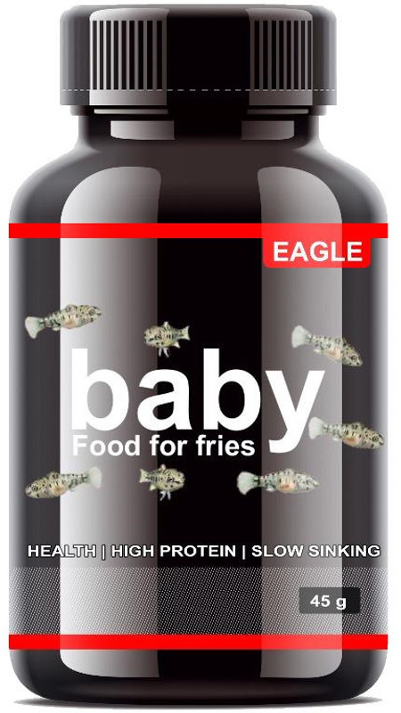 EAGLE Fish Food for - Baby/fries - 45g - for Health - Immunity- Fast Growth Fish 0.45 kg Dry New Born, Young Fish Food