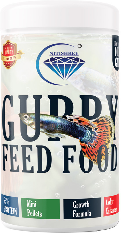 Nitishree Fish Food for Tetra, Guppy, Barb, Bettas, Color Widow & Small Fish Groups -100gm Fish 0.1 kg Dry Adult, New Born, Senior, Young Fish Food