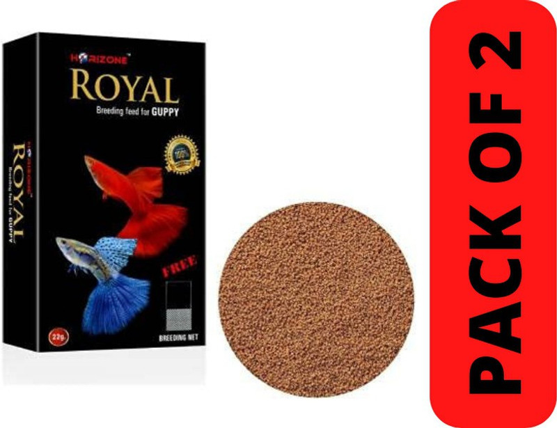 horizone royal Guppy (Pack of 2) Fish Food (22g) Fish 0.044 kg (2x0.02 kg) Dry Adult, Senior, Young Fish Food