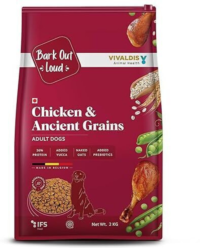BARK OUT LOUD Chicken & Ancient Grains | Medium/Large Breed I High Protein Chicken 9.8 kg Dry Adult Dog Food
