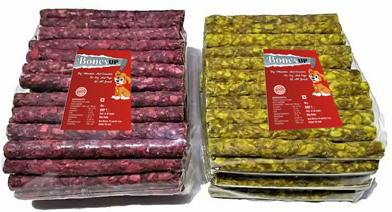 Bones UP Dog Chew Chicken & Mutton Stick 2 x (450 gm) - 900 gram Pack, Sticks for Dogs Chicken, Mutton Dog Chew(0.9 kg, Pack of 75)