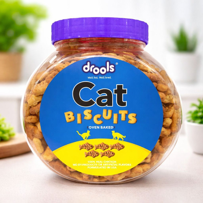 Drools Cat Treat Biscuits Real Chicken Flavor 400g Jar Chicken 0.4 kg Dry Adult, Senior Cat Food