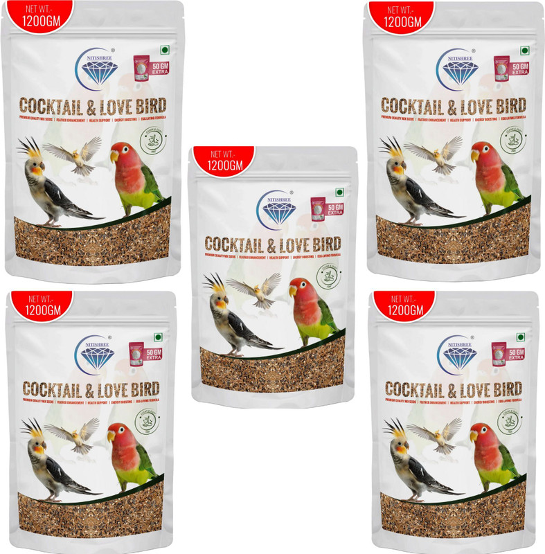 Nitishree Foxtail Millet with Cuttlefish Bone, Bird Food for Finches & Parakeets - 500 gm Nuts 0.5 kg Dry New Born, Adult, Young, Senior Bird Food