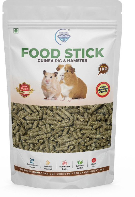 Nitishree Premium Pellet Food for Guinea Pig All Life Stages, Variety Flavor – 1000 gm Vegetable 1 kg Dry Adult, Senior, Young Guinea Pig Food