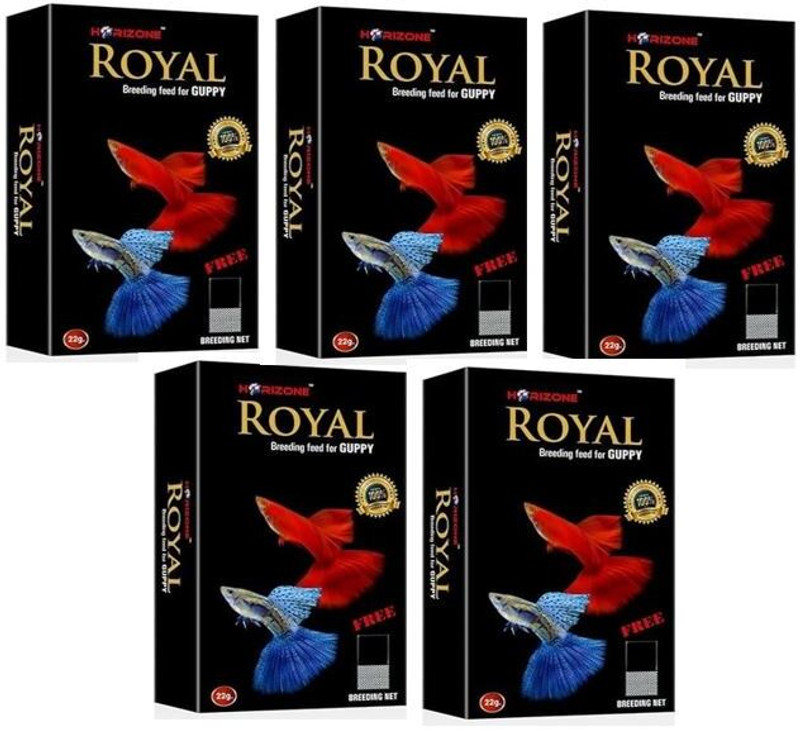 horizone royal Guppy (Pack of 5) Fish Food (22g) Fish 0.11 kg (5x0.02 kg) Dry Adult, Senior, Young Fish Food