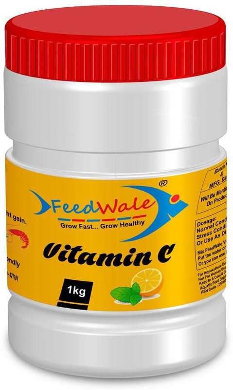 FeedWale FeedWale Vitamin C 1Kg Fish Feed Supplement 1 kg Dry New Born, Young, Adult Fish Food
