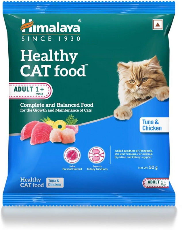 Himalaya Herbals Himalaya Healthy CAT Food | Adult Cats | Tuna & Chicken | 50g Tuna, Chicken 0.45 kg (9x0.05 kg) Dry Adult Cat Food