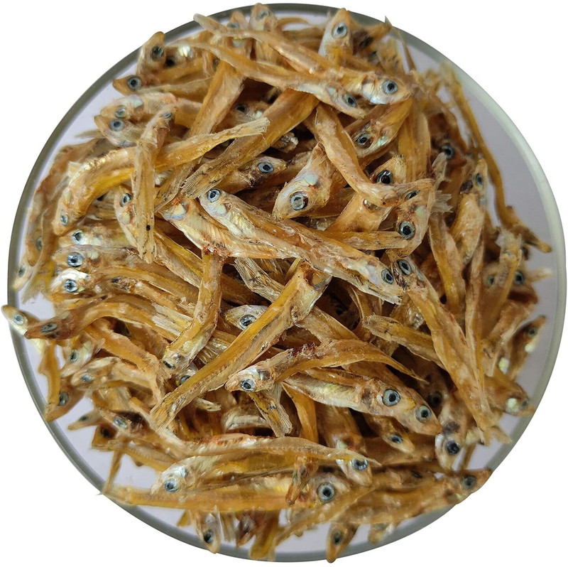 SM Exports Dry Fish Seafood Anchovy Dry Fish | Nethili Karuvadu Whole (100 g, Pack of 1) Sea Food 0.1 kg Dry All Life Stages Dog & Cat Food